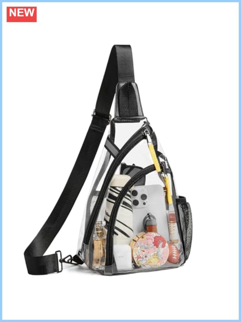 Clear Crossbody Bag Stadium Approved Transparent Purse Waterproof TPU